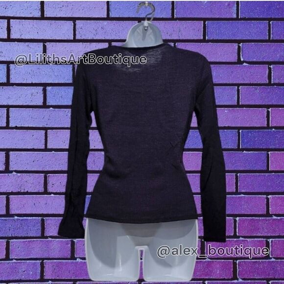 Rock & Republic Runch Wrap Rib-Knit Top(K010)- Size XS for Women - Picture 5 of 7